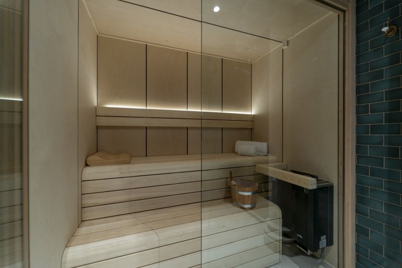 Shower with Built-in Bench and Recessed Storage